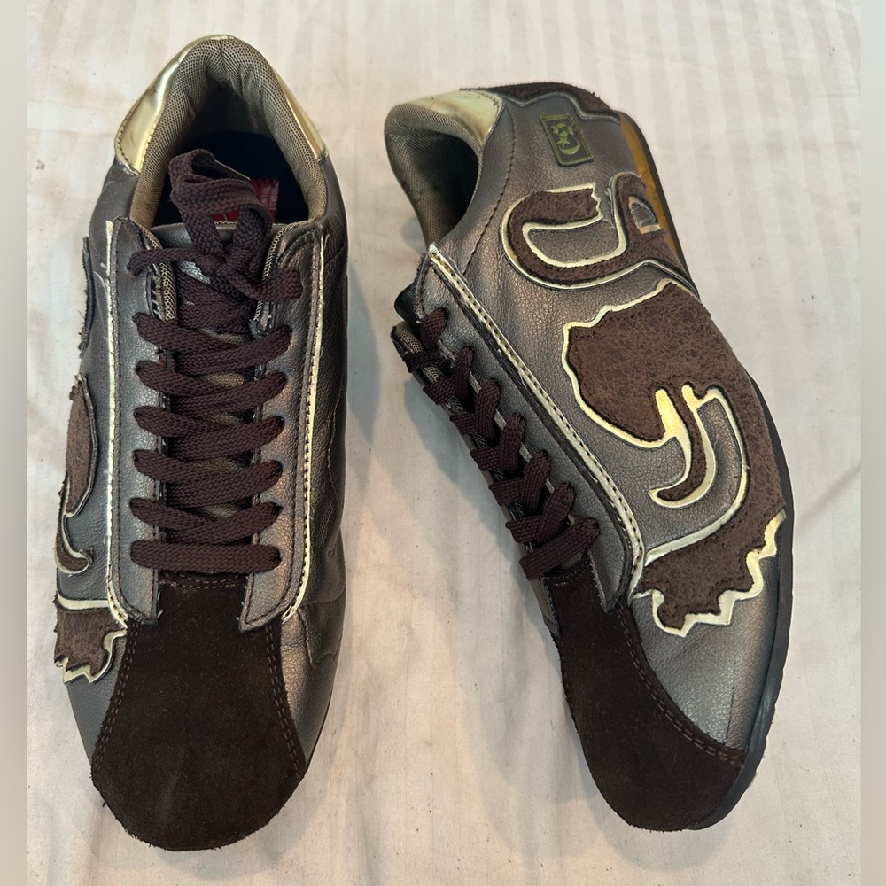 BRAND NEW Mens Gold/Brown Cream Soda Trainers Size 10 US / 28 MEX